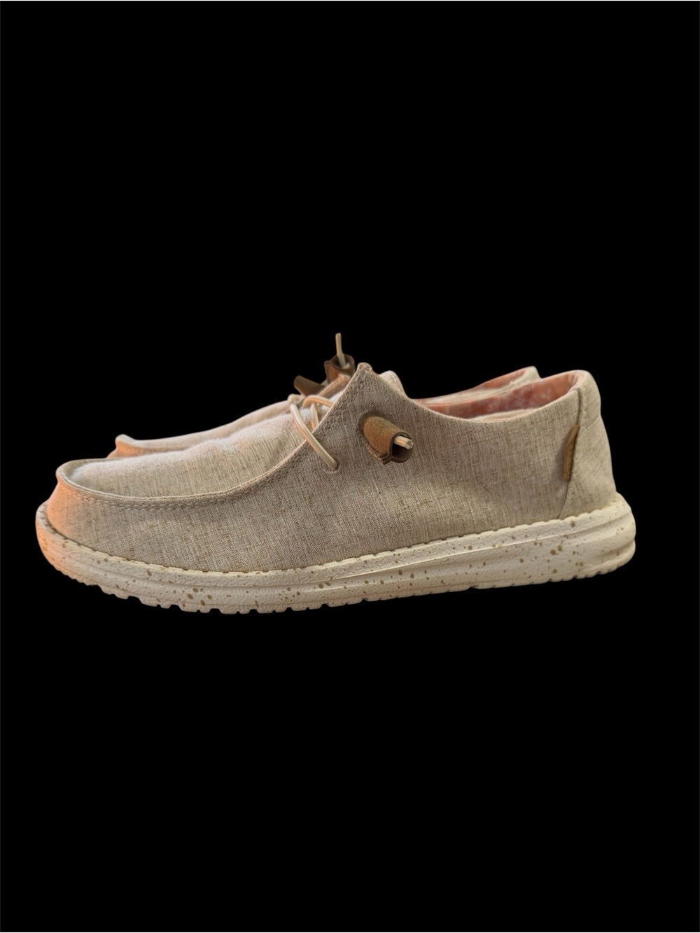 Hey Dude Beige Canvas Slip-On Loafers